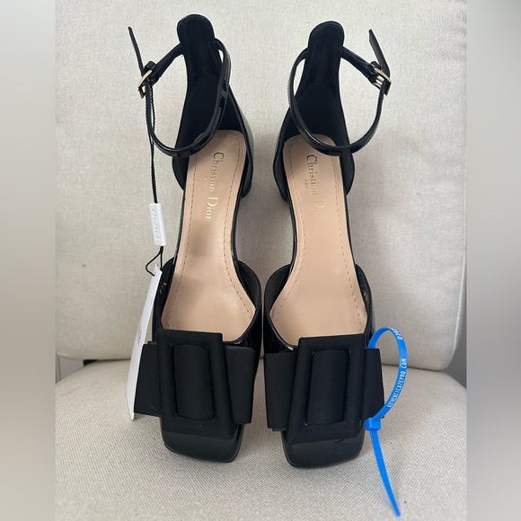 Dior Idylle Black Ballet Pump NWT size 37.5 Buckle Detail - Picture 1 of 4
